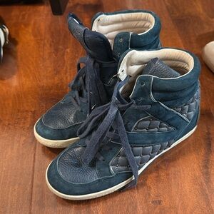 Vince camuto leather Sneaker with hidden wedge
